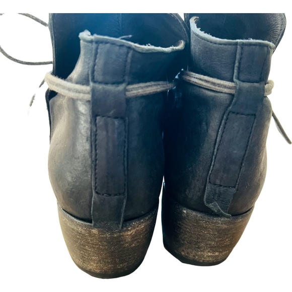 SHOTO ITALY Leather Ankle Boots in Black Size 40.5 - Picture 5 of 11